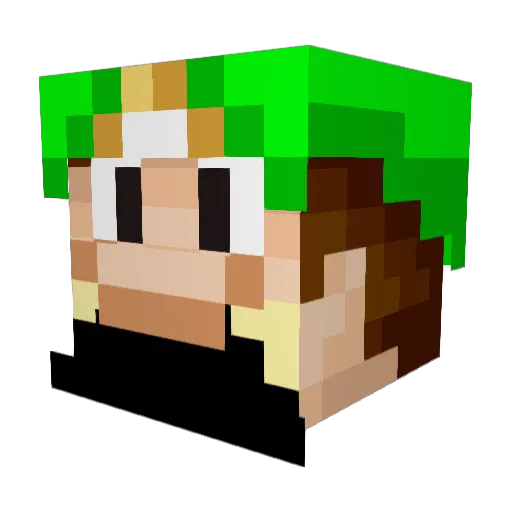 LuigiMarines Minecraft avatar head, 3D render