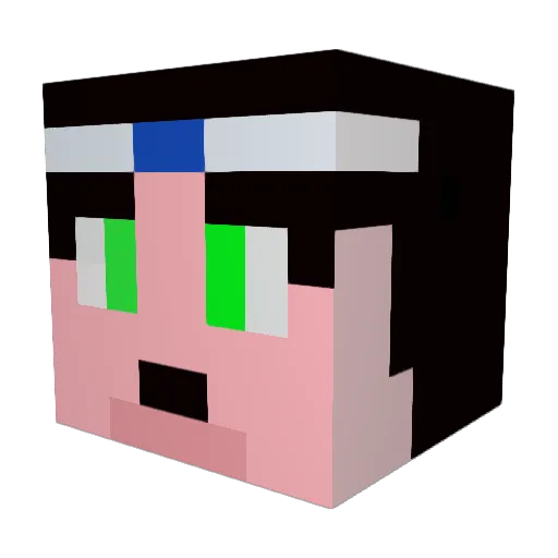 LuigiMaz Minecraft avatar head, 3D render