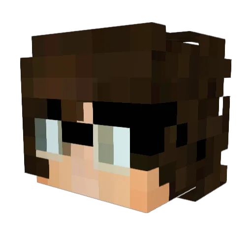 LuigiTP Minecraft avatar head, 3D render
