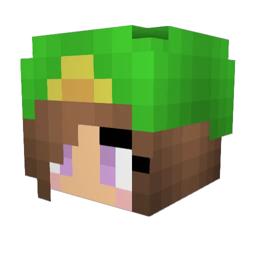 Luigi_Cart Minecraft avatar head, 3D render