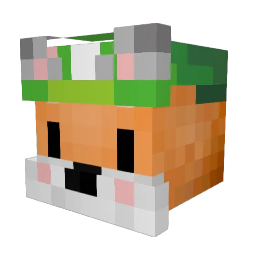 Luigifox Minecraft avatar head, 3D render