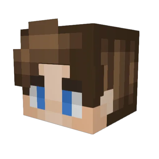 Luigiiz Minecraft avatar head, 3D render