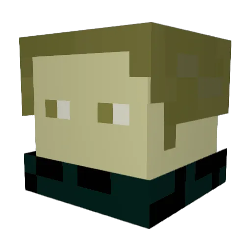 Luigileh Minecraft avatar head, 3D render