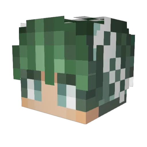 Luigilein Minecraft avatar head, 3D render