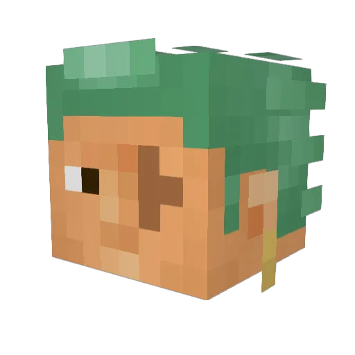 Luigiminator Minecraft avatar head, 3D render