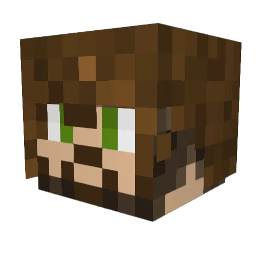 Luigius3 Minecraft avatar head, 3D render