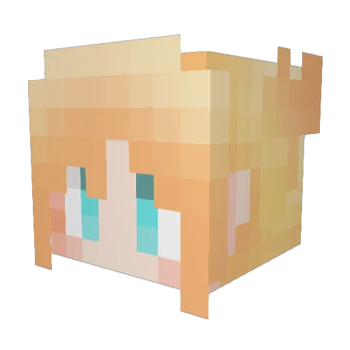 Luigl Minecraft avatar head, 3D render