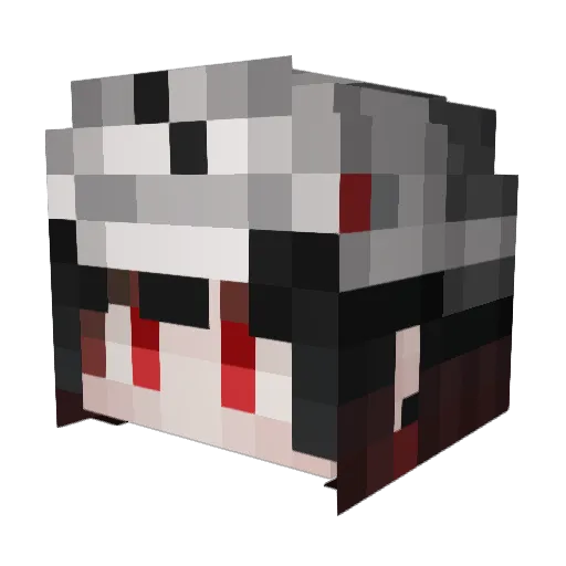 Luika Minecraft avatar head, 3D render