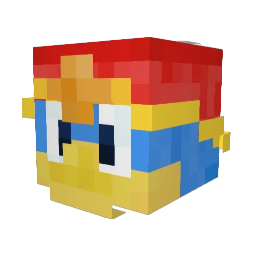 Luimp Minecraft avatar head, 3D render