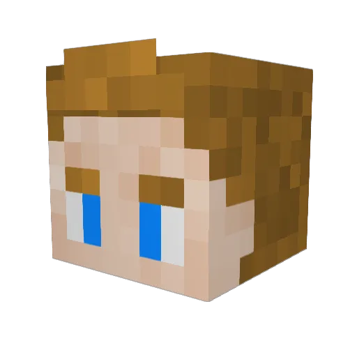 Luis02_ Minecraft avatar head, 3D render