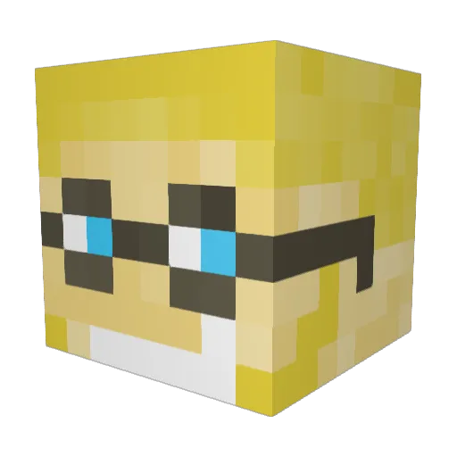 Luis173 Minecraft avatar head, 3D render