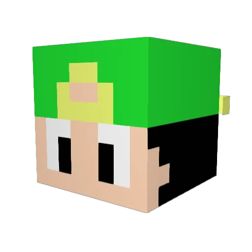 LuisPie Minecraft avatar head, 3D render