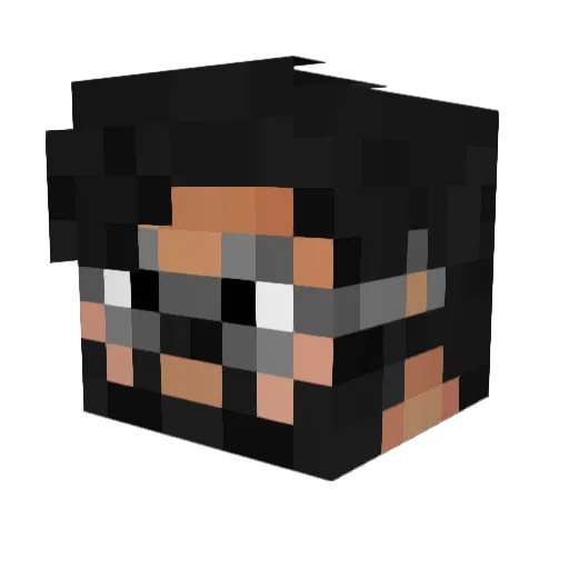 LuisSan Minecraft avatar head, 3D render
