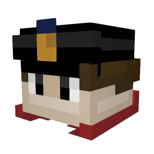 LuisTwO Minecraft avatar head, 3D render