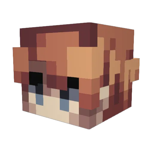 LuisVGA Minecraft avatar head, 3D render