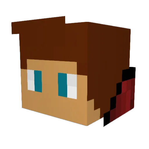 Luis_4D Minecraft avatar head, 3D render