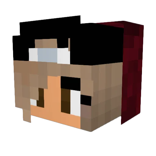 LuisaBack Minecraft avatar head, 3D render