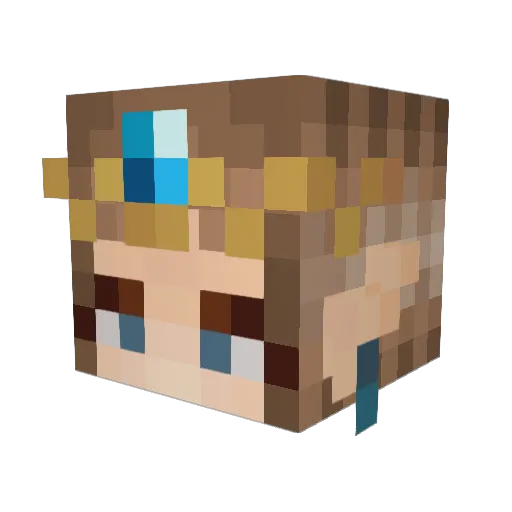 LuisaGolda Minecraft avatar head, 3D render