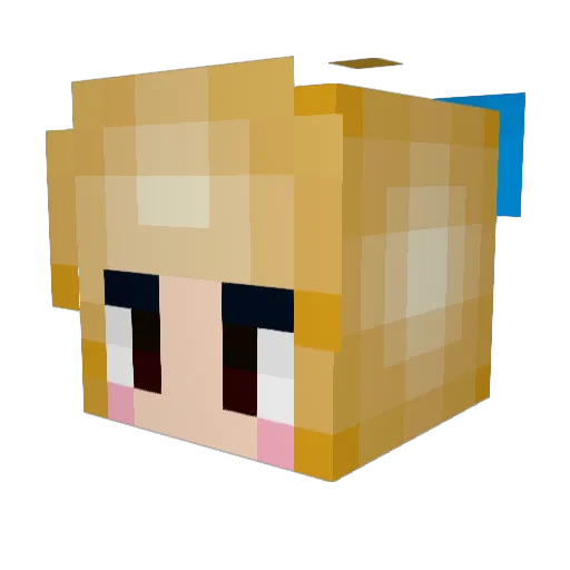 Luissaclara Minecraft avatar head, 3D render