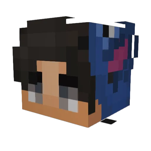LukB Minecraft avatar head, 3D render