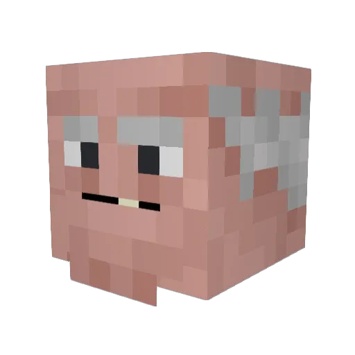 LukMau2 Minecraft avatar head, 3D render