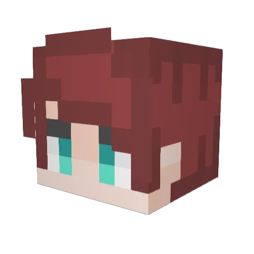 LukaCosplay Minecraft avatar head, 3D render