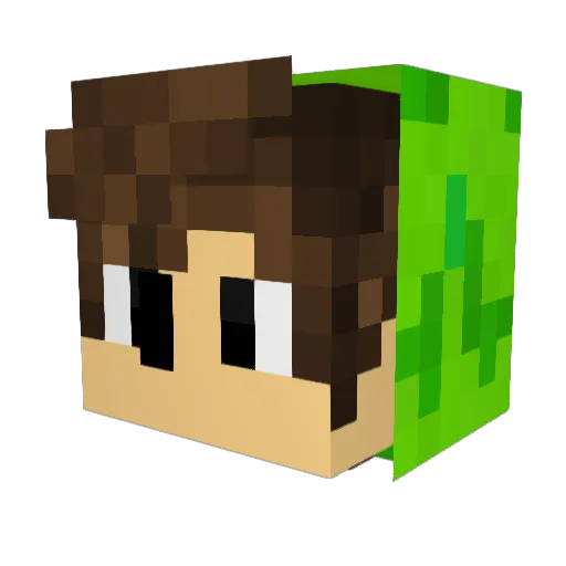Lukadex Minecraft avatar head, 3D render