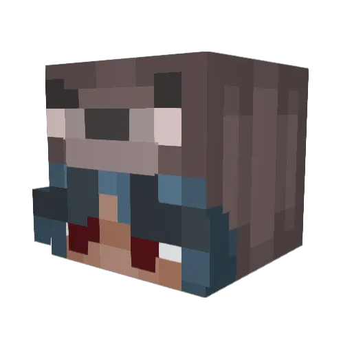 Lukapitein Minecraft avatar head, 3D render