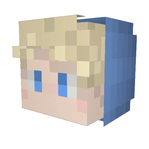 LukaszB Minecraft avatar head, 3D render