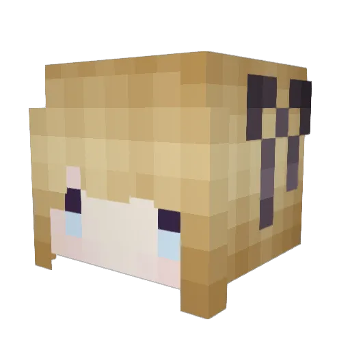 Lukatielka Minecraft avatar head, 3D render
