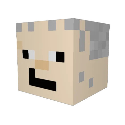 Lukatmeee Minecraft avatar head, 3D render