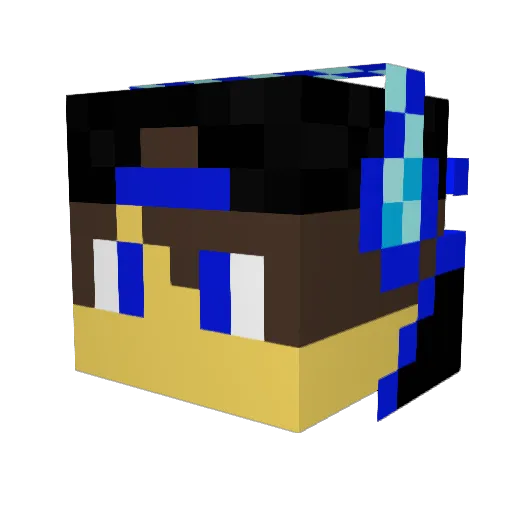 Luke107 Minecraft avatar head, 3D render