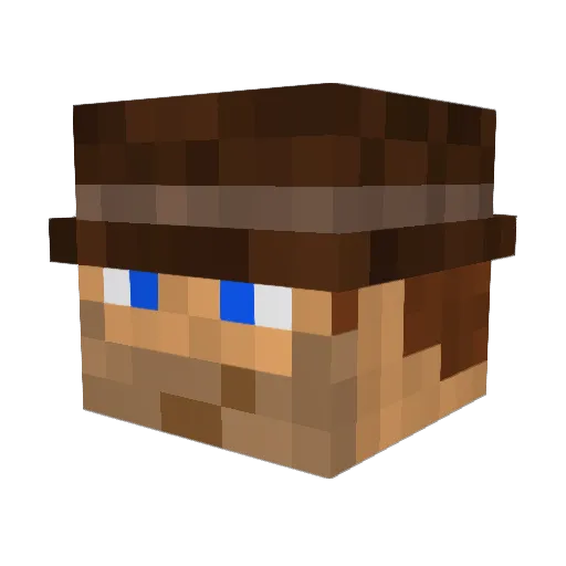 Luke1606 Minecraft avatar head, 3D render