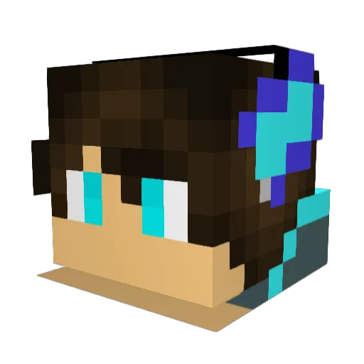 Luke1Craft Minecraft avatar head, 3D render