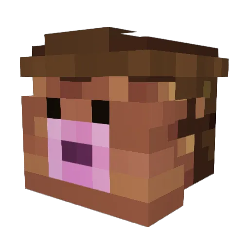 Luke39_ Minecraft avatar head, 3D render