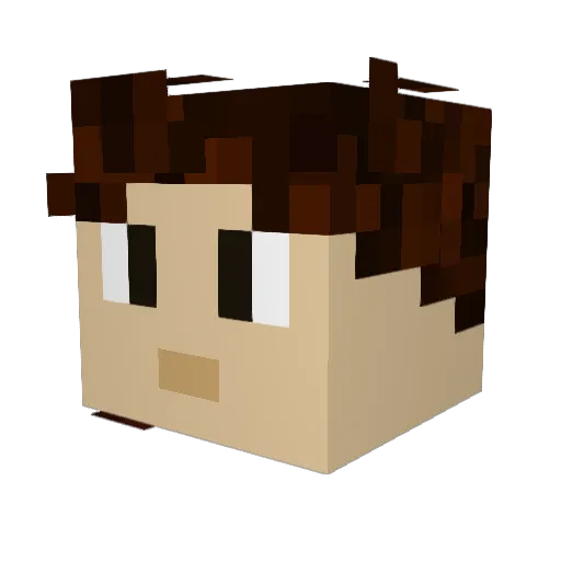 Luke3RD Minecraft avatar head, 3D render