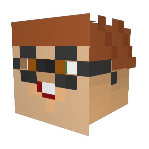 LukeBud69 Minecraft avatar head, 3D render