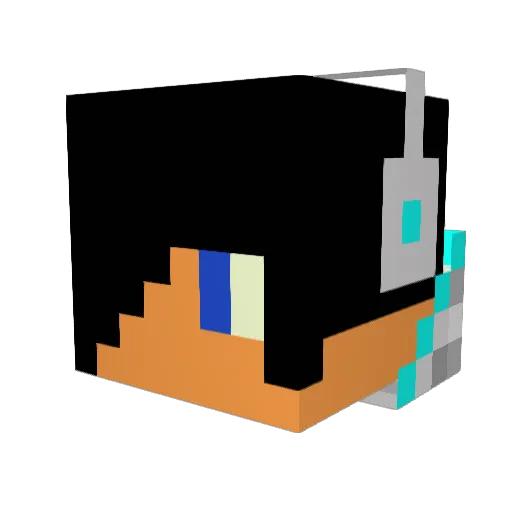 LukeChannel Minecraft avatar head, 3D render