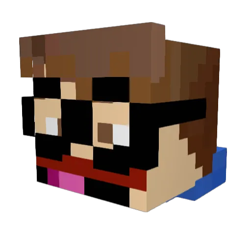 LukeTheChunccc Minecraft avatar head, 3D render