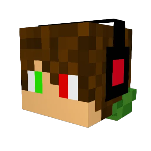 Lukeaabb Minecraft avatar head, 3D render