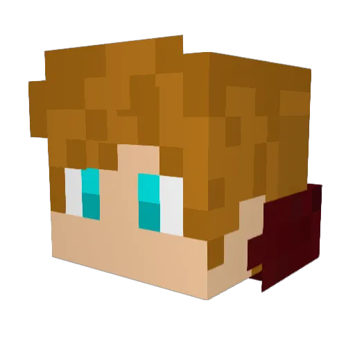 Lukebthebuilder Minecraft avatar head, 3D render