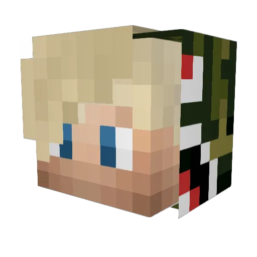 LukeeBeats Minecraft avatar head, 3D render