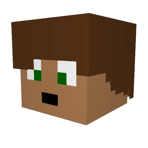 Lukejvc Minecraft avatar head, 3D render