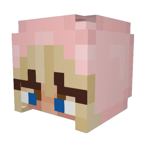 Lukella Minecraft avatar head, 3D render
