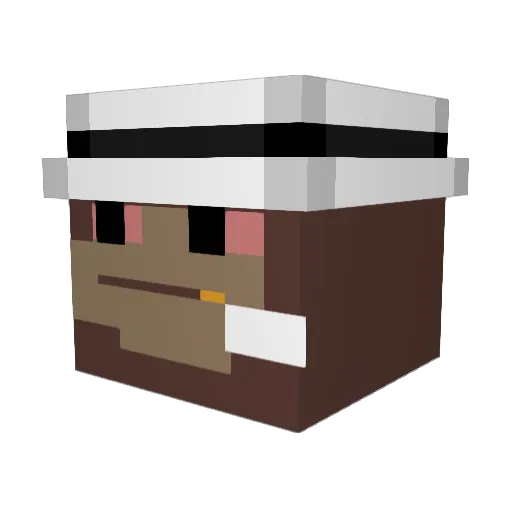Lukevis Minecraft avatar head, 3D render