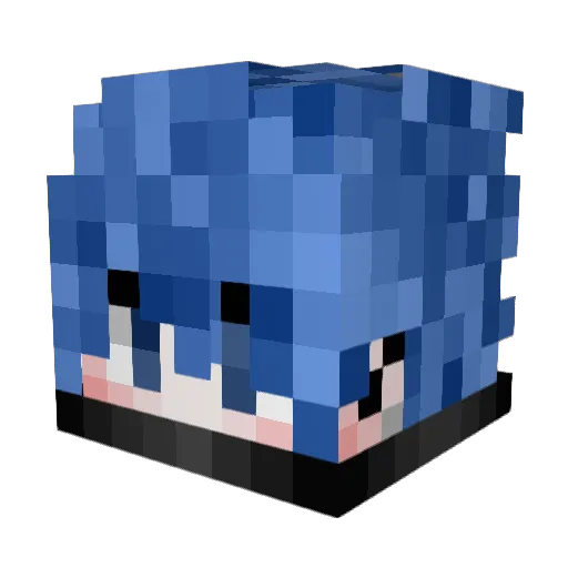 LukeyShark Minecraft avatar head, 3D render