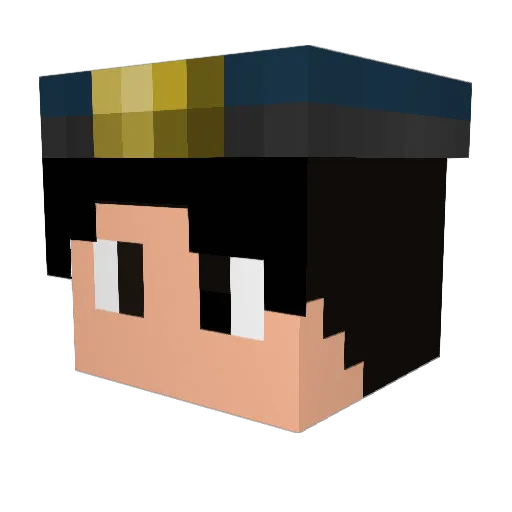 Lukhardi Minecraft avatar head, 3D render