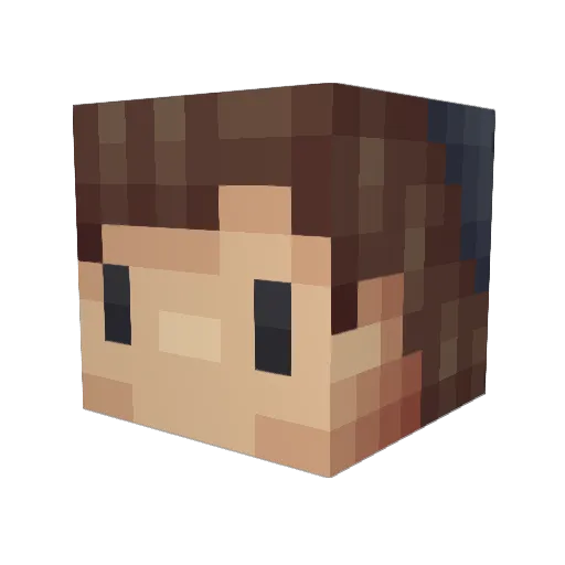 LukiPoki Minecraft avatar head, 3D render