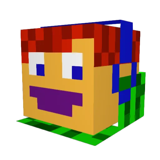 LukiWay Minecraft avatar head, 3D render