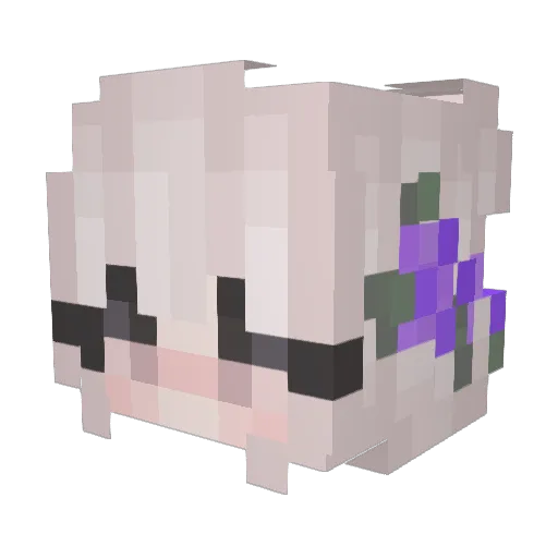 Lukia07 Minecraft avatar head, 3D render